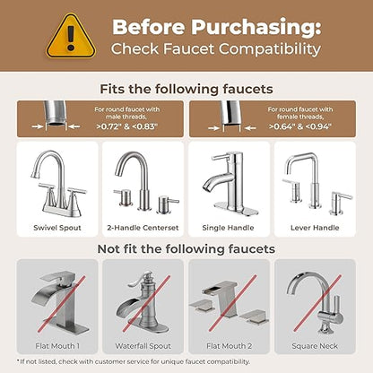 Waterdrop BFT1 Skincare Bathroom Sink Filter, Water Filter for Sink Faucet, 0.000001 mm, Reduces 99.9% Chlorine, Skin Redness & Scale Control, Water Softner, NSF Certified (1 Filter Included)
