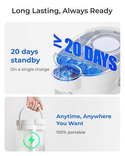 Waterdrop ED11L Alkaline Rechargeable Water Filter Dispenser, 6-Stage Instant Electric Powerful Pitcher, Healthy Mineralized Alkaline Water, 15-Cup Portable Countertop System, Does not Lower TDS