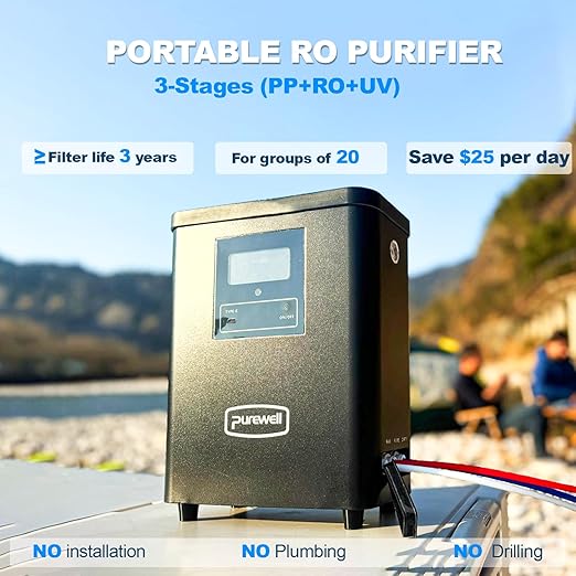 Purewell® K8680 Replacement Component PP Cotton Pre-Filter，3-Stage Portable Water Filtration,Survival Gear Purification for Drinking，Team Camping，Travel