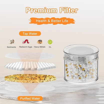6 Pcs Faucet Water Filter Replacement Cartridges - Water Softener Filters Beads for Hard Water - Remove Chlorine - Improve Water Conditions - Filter Cartridge for SUPAFA Pull Down Faucet Head