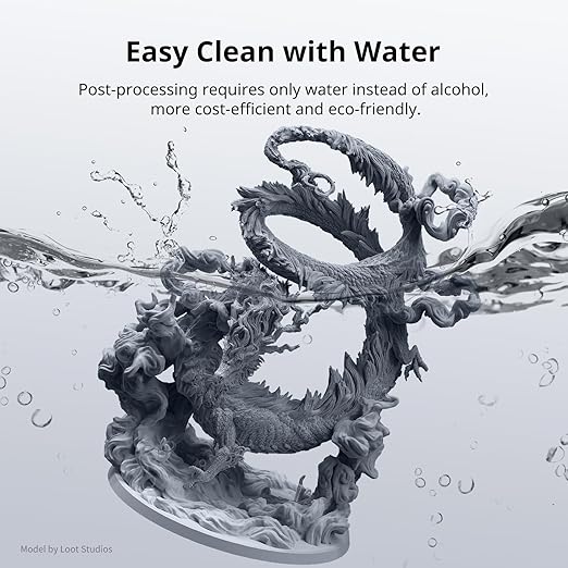 ANYCUBIC Water Washable 3D Printer Resin 2.0 Bundle, 405nm High Precision 3D Resin, Low Shrinkage Photopolymer Resin for LCD Resin 3D Printer (Grey+Clear+White+Black,1kg per Bottle, 4kg in Total)