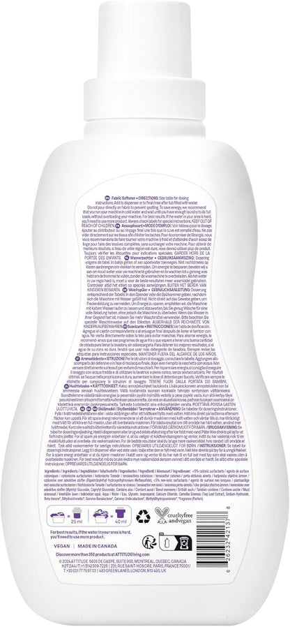 ATTITUDE Baby Fabric Softener, Hypoallergenic, Non-toxic, ECOLOGO Certified, Fluid Ounce, 40 Loads 33.8 Fl Oz Sweet Lullaby (42137) (Pack of 2)