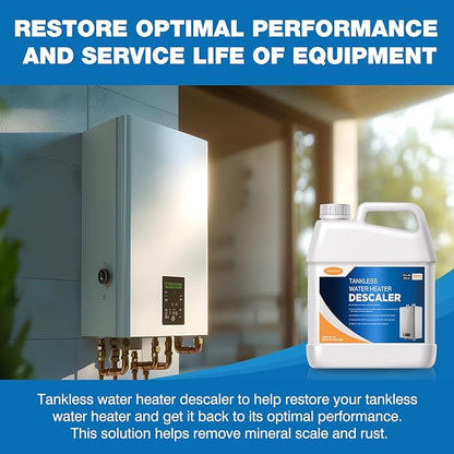 LIIZOUSUDA Tankless Water Heater Descaler, Highly Effective Descaler Restores Heating Efficiency - for Tankless Water Heater Systems, Restores Heating Efficiency, Easy to Use, Quart, 32 fl oz