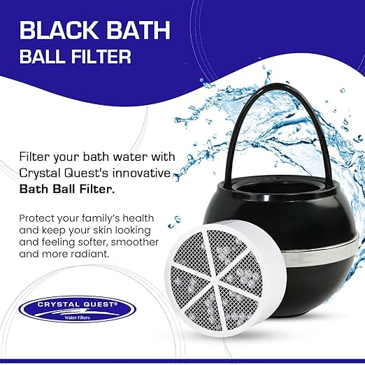 Crystal Quest Bath Ball Filter for Tub Faucet, Bathtub Water Filter, BPA-Free Bathtub Filter, Removes Chlorine, Lead & Impurities, Improves Skin, Hair & Nails, with Extra Cartridge - Pink