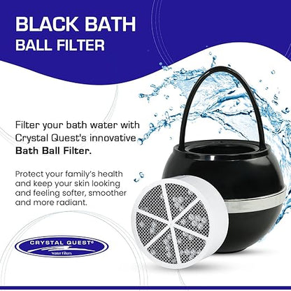 Crystal Quest Bath Ball Filter for Tub Faucet, Bathtub Water Filter, BPA-Free Bathtub Filter, Removes Chlorine, Lead & Impurities, Improves Skin, Hair & Nails, with Extra Cartridge - Pink