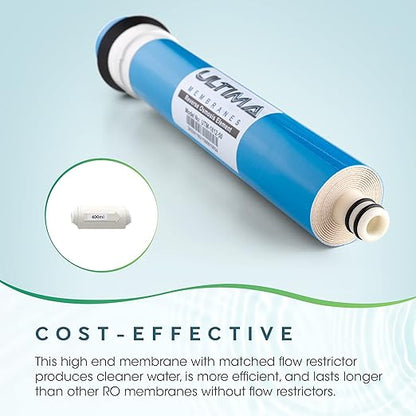 Ultima Universal Reverse Osmosis Membrane, Water Filter System Replacement Cartridge for Undercounter and Undersink Filter (50 GPD)