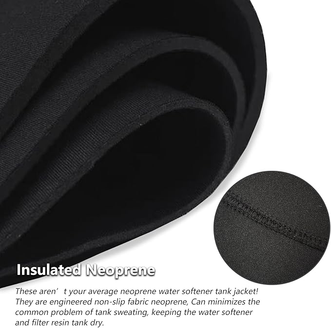 Okcool Water Softener Tank Jacket,Water Softener Neoprene Sweat Jacket,3.5mm Thick Neoprene Absorbable Condensate Water to Prevent Sweating(9x48,Black)