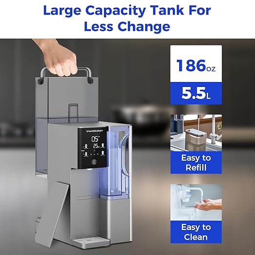 CT910G Countertop Reverse Osmosis Water Filter System, 7-Stage RO Water Filtration System, 528 Gallons Water Purifier, 3:1 Pure to Drain, NSF 372,42,58, Reduce TDS PFAS, No Installation