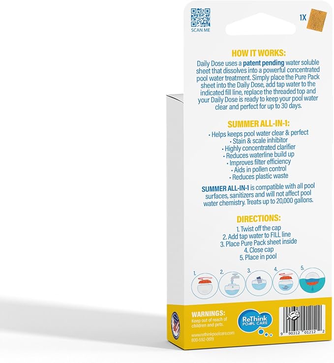 Pure Pack - Summer All-in-1, Automatic Dispenser Refill for Daily Dose, Highly Concentrated, up to 20,000 Gallons