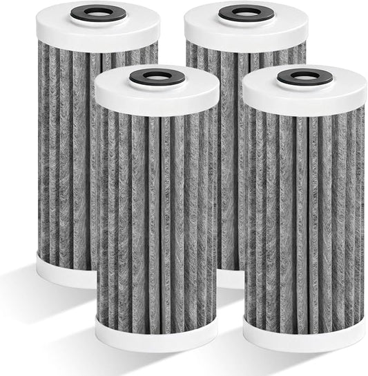 4 Pcs 4.5"x10" 5 Micron Carbon Block Water Filter Replacement Cartridge | Compatible with AO Smith WH-PREL-RCP Whole House Systems, Reduces Sediment & Chlorine