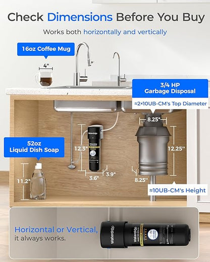 Waterdrop 10UB-CM Under Sink Water Filter (Include: System+ 𝐅𝐚𝐮𝐜𝐞𝐭) for 99% Chloramine Reduce- Ideal for California, Florida and Washington- NSF/ANSI 42 Certified- 𝐰𝐢𝐭𝐡 𝐅𝐚𝐮𝐜𝐞𝐭