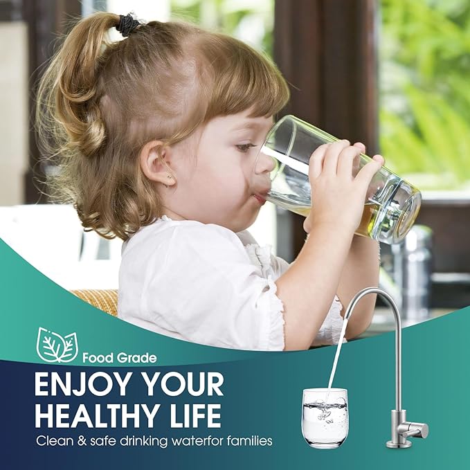 Drinking Water Faucet Brushed Nickel SUS304 Stainless Steel Kitchen Water Filter Faucet, Lead-Free Reverse Osmosis Water Faucet RO Faucets