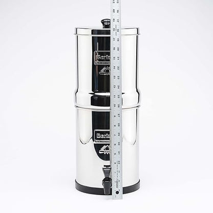 Travel Berkey Gravity-Fed Water Filter with 2 Black Berkey Elements + 2 Berkey PF-2 Fluoride and Arsenic Reduction Elements—Use at Home or Outdoors