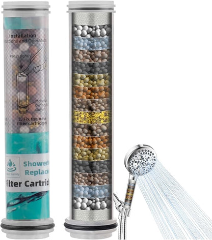 Hibbent 2 Pack Replacement Shower Filter, 20 Stage Showerhead Filter for Hard Water, Water Softener Filters for Hibbent 10-Spray Handheld Shower Head
