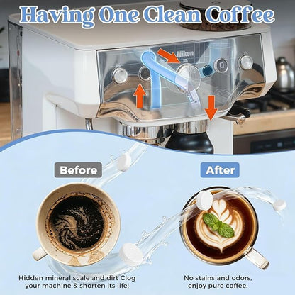 24 Coffee Maker Cleaner Descaler Tablets for Coffee Pot & Coffe Machine | Compatible With Keurig, Nespresso, Ninja, Philips, Miele, Breville, DeLonghi, Espresso & Drip Machines