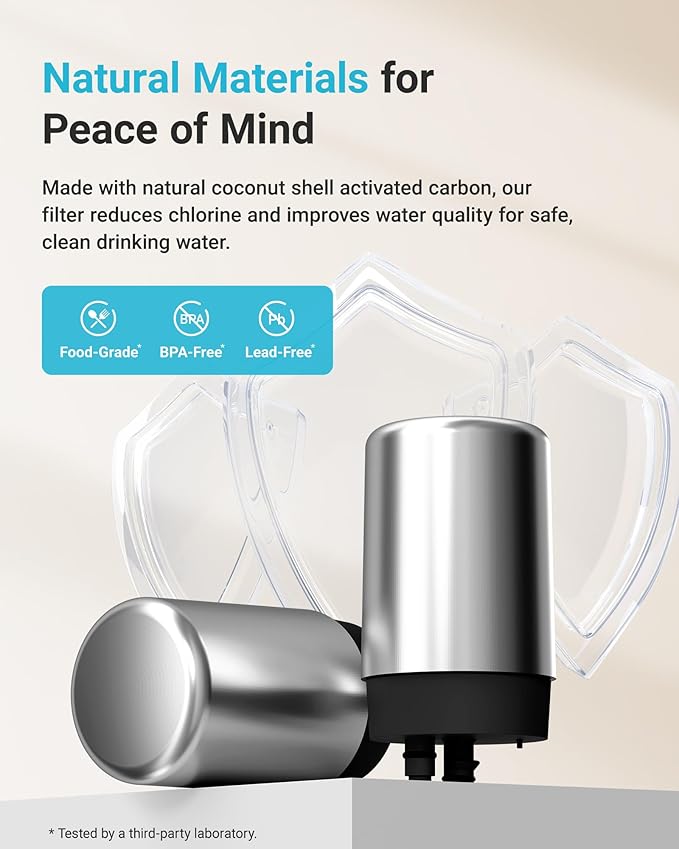 AQUA CREST 7027S Faucet Water Filter, Replacement for Brita® Filter, Brita® 36311 On Tap Water Filtration System, FR-200, FF-100, 100 Gallons, Chrome, 2 Pack
