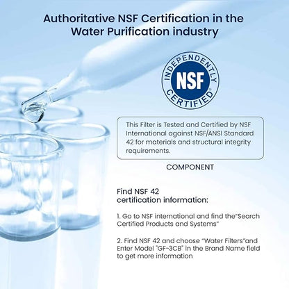 GLACIER FRESH WF3CB Refrigerator Water Filter Replacement for PureSource 3, 706465, WF425, PS3412266, AP4567491, 242017800 Refrigerator Water Filter, Pack of 2