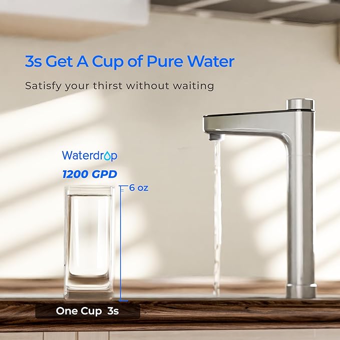 Waterdrop X12-F3 Filter, Replacement for All X12 1200 GPD Series Reverse Osmosis System, Reduce PFAS, 24-month Lifetime