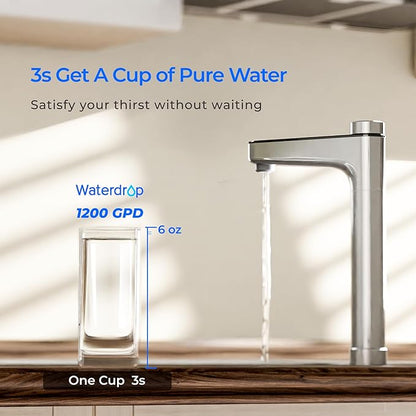 Waterdrop X12-F3 Filter, Replacement for All X12 1200 GPD Series Reverse Osmosis System, Reduce PFAS, 24-month Lifetime