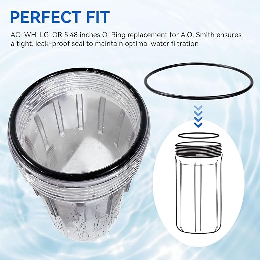 AO-WH-LG-OR O-Ring Replacement for AO Smith Whole House Water Filter 5.48 Inch 14 Cm Diameter Fits Most Housings Made for 4.5 Inch Filters, Fix Leaks & Improve Seal, 3 Pack