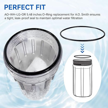 AO-WH-LG-OR O-Ring Replacement for AO Smith Whole House Water Filter 5.48 Inch 14 Cm Diameter Fits Most Housings Made for 4.5 Inch Filters, Fix Leaks & Improve Seal, 3 Pack