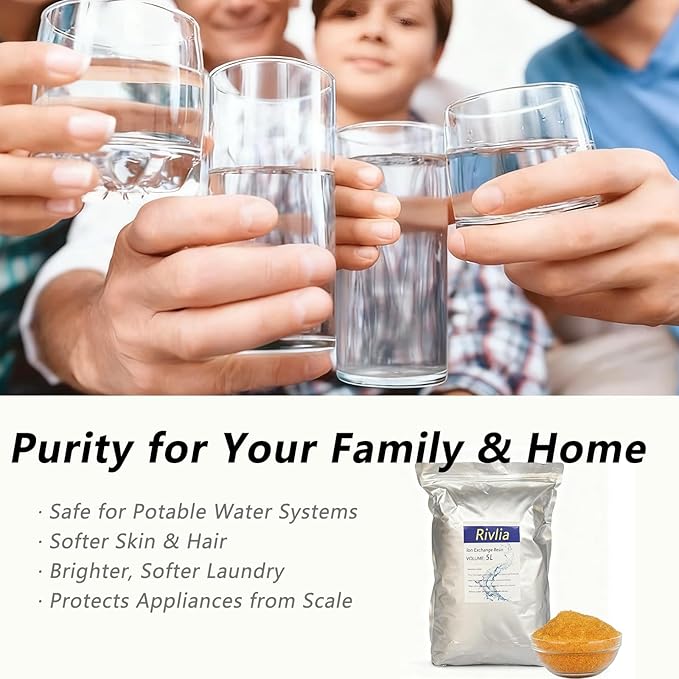 Portable Water Softener Resin Refill - Approx. 9 Lbs (0.18 Cu. Ft.) - Standard Cation Exchange Media for RV, Travel Trailers, Mobile Car Wash Canisters - Sourced from NSF 44 Certified Material
