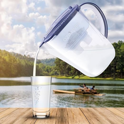 3.5L Alkaline Water Filter Pitcher - 2 Filters Included, BPA Free, Multi-Stage Filtration System for pH Improvement and Purification