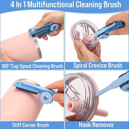 XANGNIER 5 Pcs Water Bottle Cleaner Brush Set for Hydrojug 20 oz/32 oz/40 oz Cup,Multifunctional Bottle Brush and Long Straw Cleaner Brush,Cleaning Kit for Owala/Stanley/Yeti Tumbler Cup Accessories