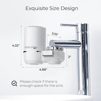Waterdrop Sink Filter Water Faucet for Skin Care, Bathroom Faucet Filter with Ultra-Filtration Filter(1 Pack) & 3 Pack Carbon Fiber Filter