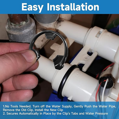 Water Softener Clip Kit Compatible with GE Kenmore Whirlpool Morton WHES30 M34 MSD27 Replace#: 7337563 7337571 7170288 7116713，15/16” O-Ring Kit and Fit 3/4” Valves