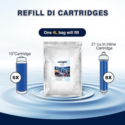 4 Liter DI Resin Mixed Bed Color Changing for RO/DI Systems, Optimal TDS Reduction, Color Changing Easy Monitoring, Ideal for Aquariums, Ensures Superior Water Quality(1 Pcs, 6.88 Lbs)
