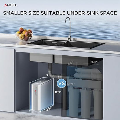 ANGEL X1 Reverse Osmosis Water Filter, 7-Stage Under Sink Water Purifier, 3-Year Long-Lasting RO Water Filtration System, 2:1 Pure to Drain, Reduces PFAS/PFOS, Compact & Easy to Install, Lead-Free