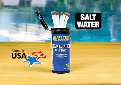 Poolmaster Salt Water Swimming Pool and Spa Water Chemistry Testing Strips, Made in the USA, 22210