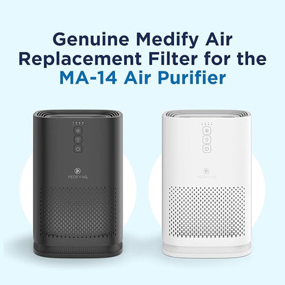 Medify MA-14 Genuine Replacement Filter for Allergens, Smoke, Wildfires, Dust, Odors, Pollen, Pet Dander | 3 in 1 with Pre-Filter, True HEPA H13 and Activated Carbon for 99.9% Removal | 2-Pack