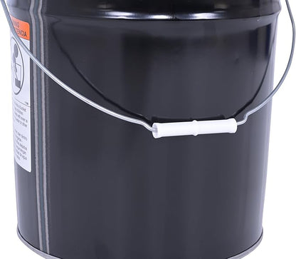 Vestil PAIL-STL-RI Steel Open Head Pail with Handle, 5 gallon Capacity, Black, Pack of 1
