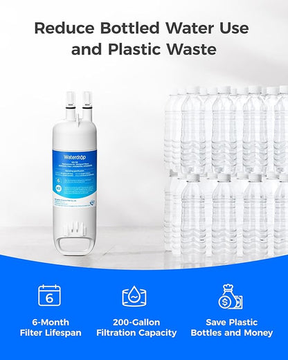 Waterdrop EDR1RXD1 Replacement for Everydrop® Filter 1,W10295370A, EDR1RXD1B, P8RFWB2L, P4RFWB, Kenmore® 46-9081, 46-9930, WD-F38 Refrigerator Water Filter, 2 Pack