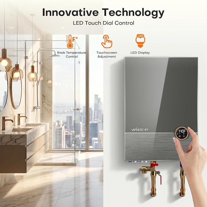 36kW Tankless Electric Water Heater 240V, Whole House, WiFi | On Demand Hot Water, Automatically Maintains Water Temperature, Up to 8.7 GPM, ETL, Eco, Max Current 150A
