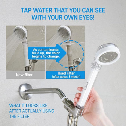 Showerhead Replacement Filters Inspired By Korea's Beauty Culture | Pure Sediment Filters (Head 6pcs+Body 6pcs) for use with AJ-8200 / AJ-8200MC (AJ8200-FLT-6PC)