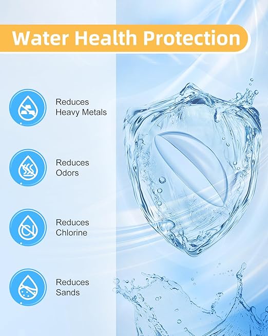 RV Inline Water Filter with 2 Flexible Hose Protector, Reduces Chlorine, Bad Taste, Rust, Corrosion, Sediments, and Turbidity, Ideal for RVs, Garden, Car Washing, Gardening, Planting, 4 Pack
