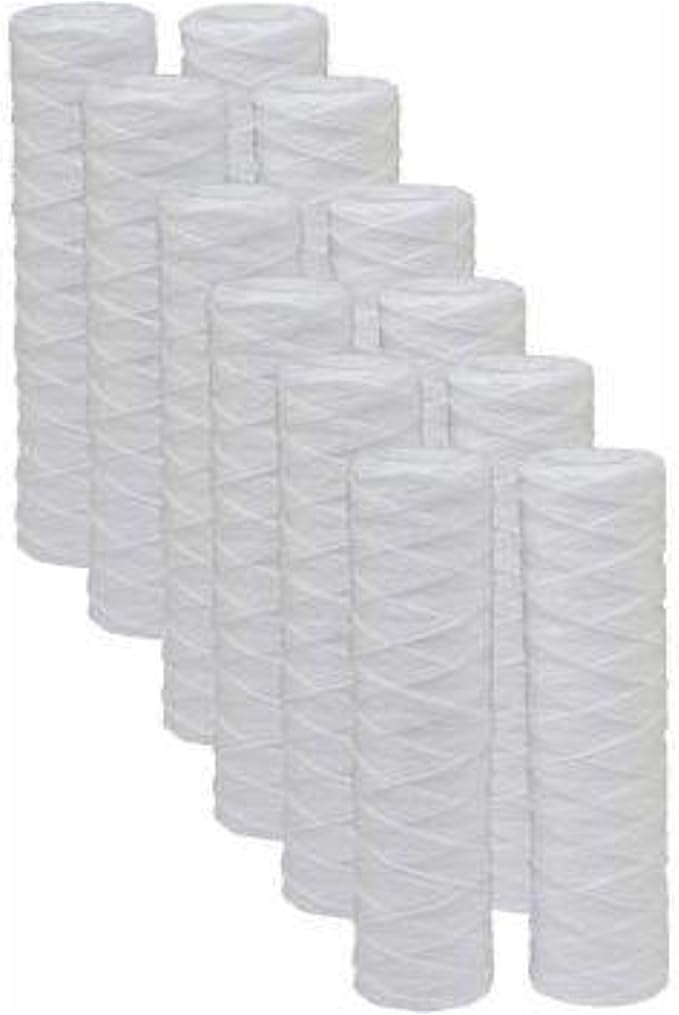 CFS String Wound Sediment Filters for GE FXWSC, 10 x 2.5 in, 12 Pack | Also fits CW-MF, WP5, 155187-43, SWC-25-1020 & other standard housings; depth filtration, a year of monthly changes