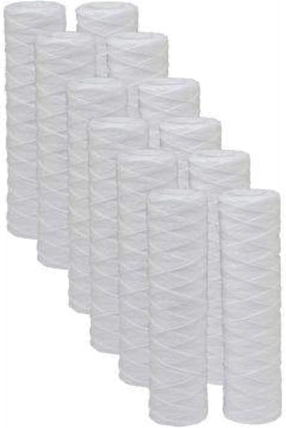 CFS String Wound Sediment Filters for GE FXWSC, 10 x 2.5 in, 12 Pack | Also fits CW-MF, WP5, 155187-43, SWC-25-1020 & other standard housings; depth filtration, a year of monthly changes