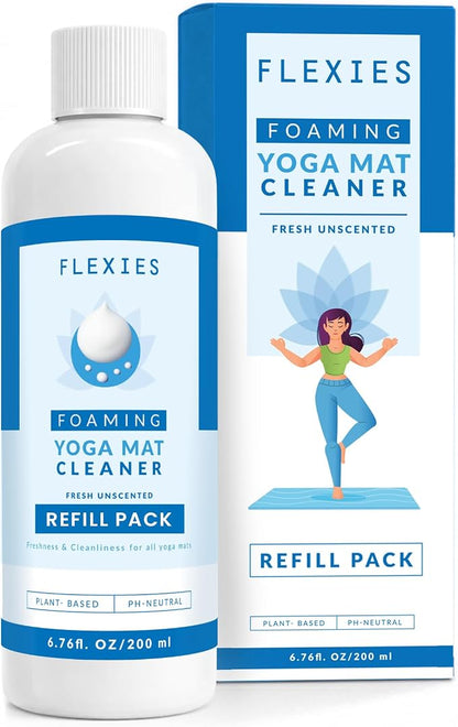 Flexies Foaming Yoga Mat Cleaner Refill Pack | Plant-Based Foaming Spray | Deep Cleans Yoga and Pilates Mats, 6.76 fl oz, Fragrance-Free