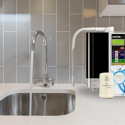Water Filter Replacement Kit by COOLVIVA. FC1 Replaces Enagic Leveluk F8 and HG-N Filters on K8, SD501, JRIV Machine. Features One FC1 Water Filter, Two Cleaning Powders, and a Reminder