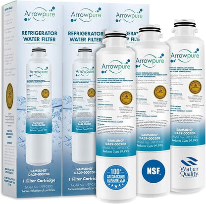 APF-0300 Fits Samsung Refrigerator Water Filter DA29-00020B Also HAF-CIN/EXP, RF28HMEDBSR, RWF0700A, RF4287HARS, RF263BEAESR, HDX FMS-2, 3-Pack