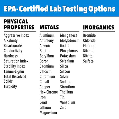Safe Home® Complete Drinking Water Test Kit – DIY Screening for 14 Parameters + Optional Testing at Our EPA-Certified Lab for up to 48 Parameters – Made in the USA