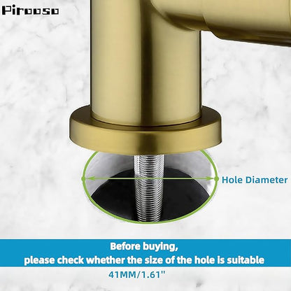 Brass RO Faucet - 360° Swivel Drinking Water Faucet for Kitchen Sink, Lead-Free Water Filter Faucet Compatible with Reverse Osmosis & Under Sink Filtration Systems, Elegant Brushed Gold Finish