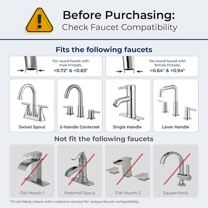 Waterdrop FC-02 Faucet Water Filter for Skin Care, Bathroom Sink Filter | Reduces Chlorine, NSF Certified Faucet 0.01μm Ultra-Filtration Water Filter, Lead-Free Material, 320 Gallons, White, 1 Filter