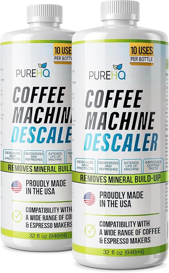 Coffee Machine Descaler (2 Pack) - 20 Uses - Keurig Descaling Solution - Universal Descaler for Keurig, Nespresso, Delonghi, Breville and All Single Use Coffee and Espresso Machines - Made in USA