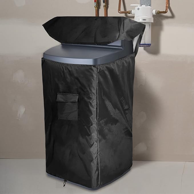 Bitubi Water Softener Cover for WHES30E/WHES40E Grain Water Softener System with Zipper Opening,Waterproof Anti-UV Indoor/Outdoor All Weather Protection 19.5"W x 20.5" D x 47" H, Black