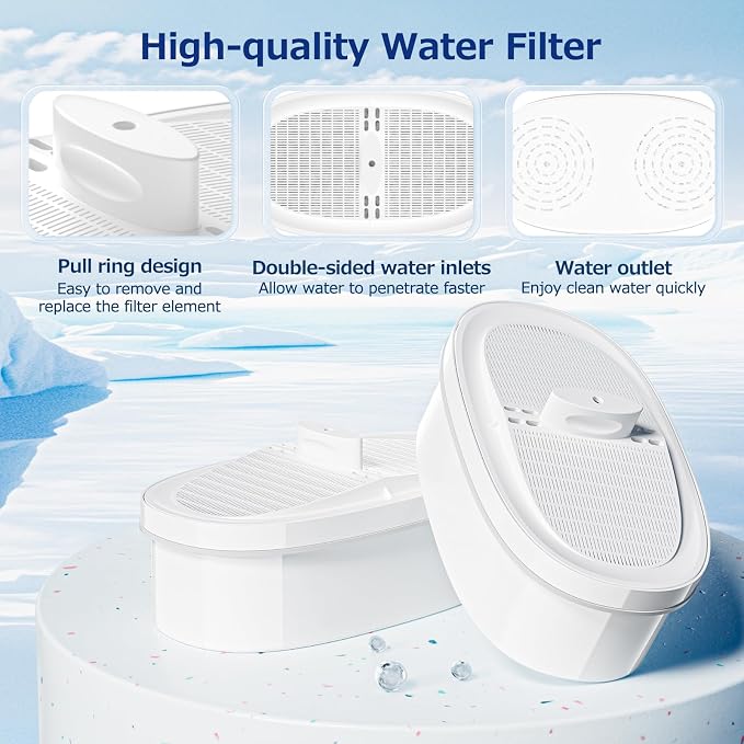 WD-PF-01A Plus Replacement Filter for All Waterdrop Pitcher Filtration | System for Water-Drop WD-PF-01A Plus, Reduces PFOA/PFOS, Chlorine, Last Up to 3 Months or 200 Gallons, White, 4 Pack